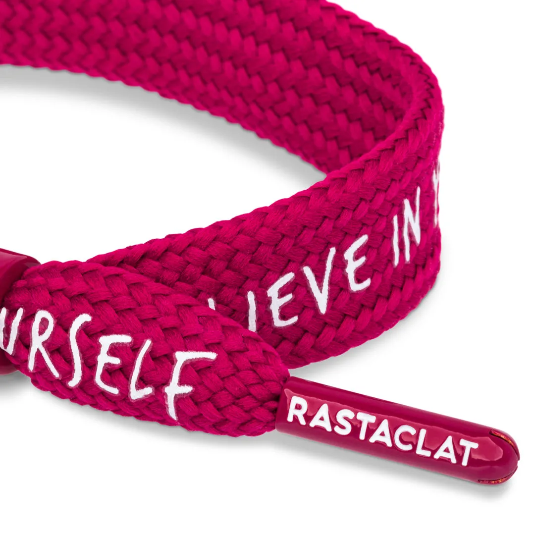 Rastaclat Original Hand Assembled Red Believe In Yourself Adjustable Single Lace Bracelet