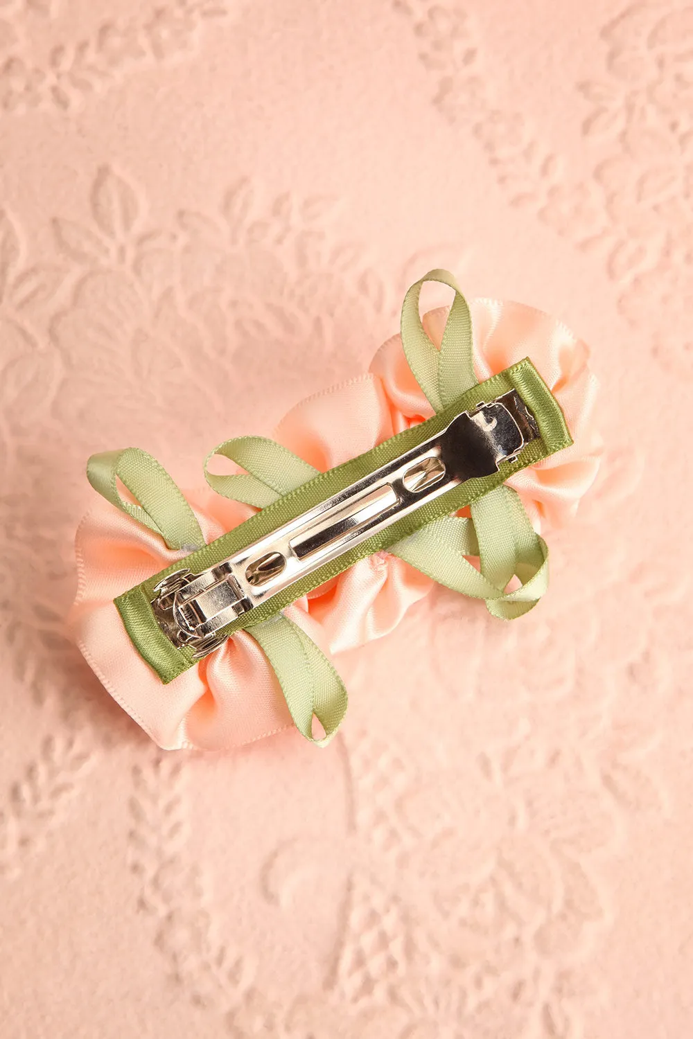 Rauza | Barrette w/ Pink Satin Flowers