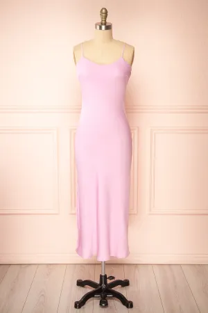 Rebby Pink | Silky Fitted Midi Dress