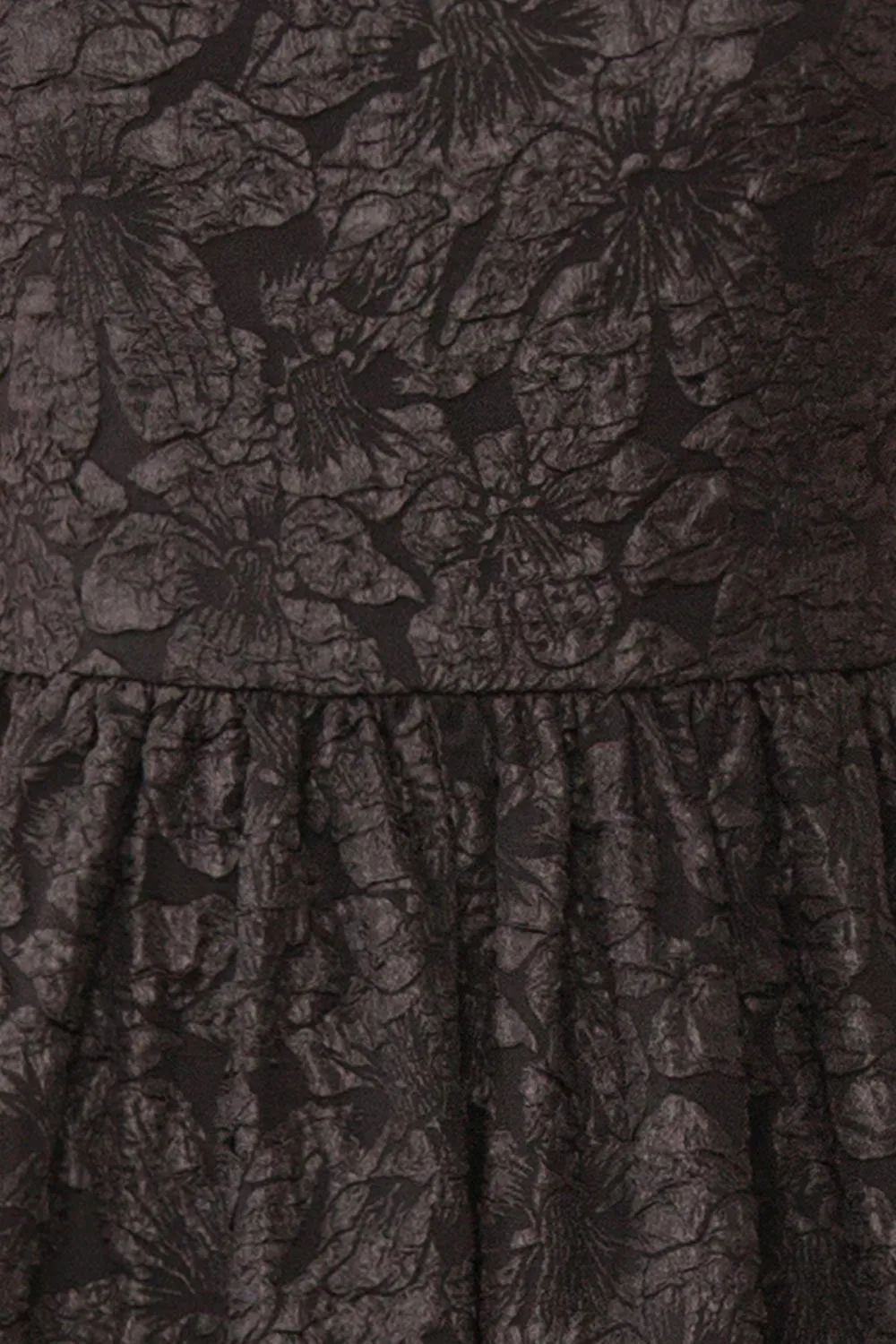Reyna Black | Long Textured Floral Dress