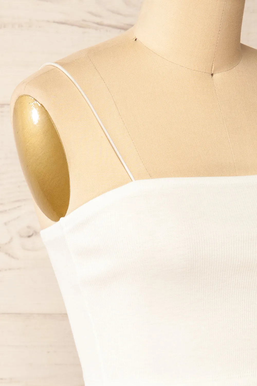 Rimini White | Cropped Ribbed Cami