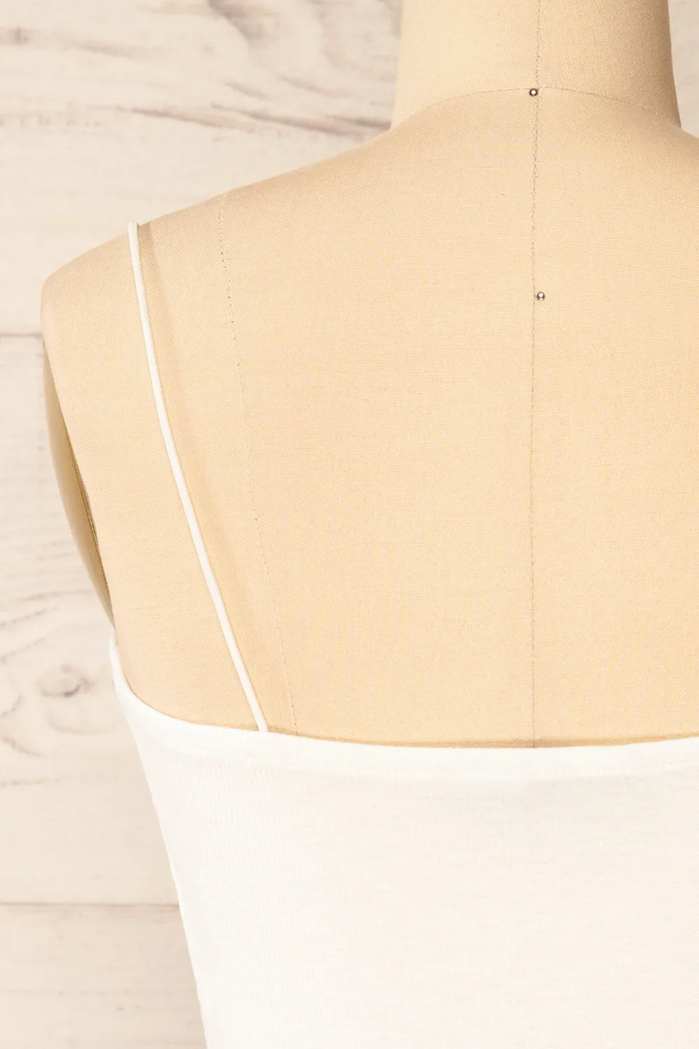 Rimini White | Cropped Ribbed Cami