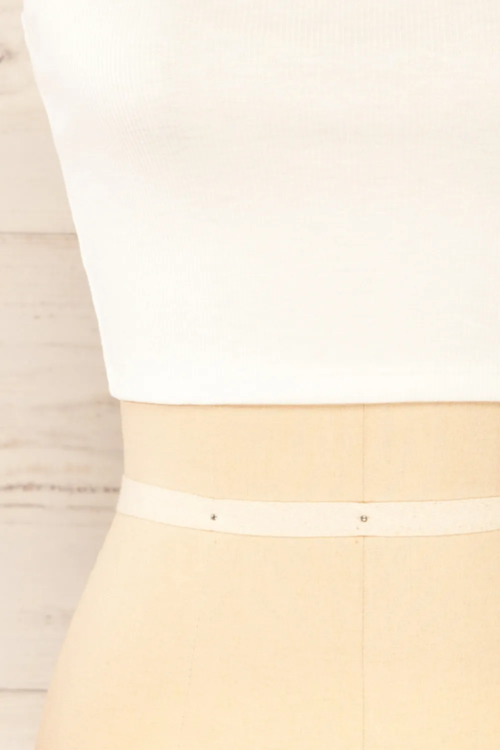 Rimini White | Cropped Ribbed Cami