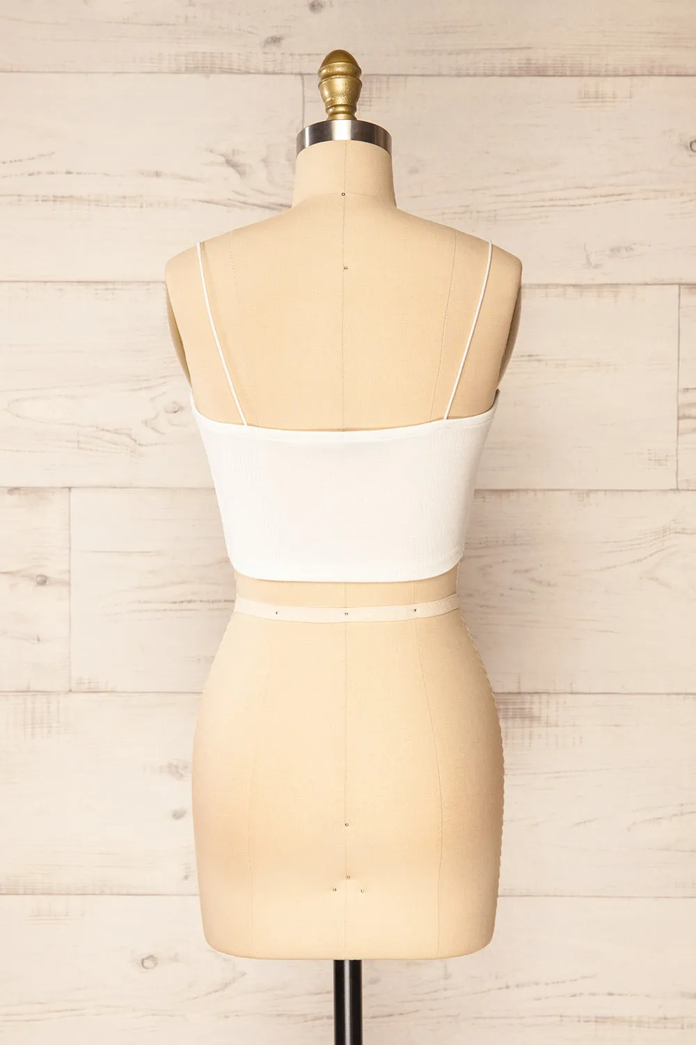 Rimini White | Cropped Ribbed Cami