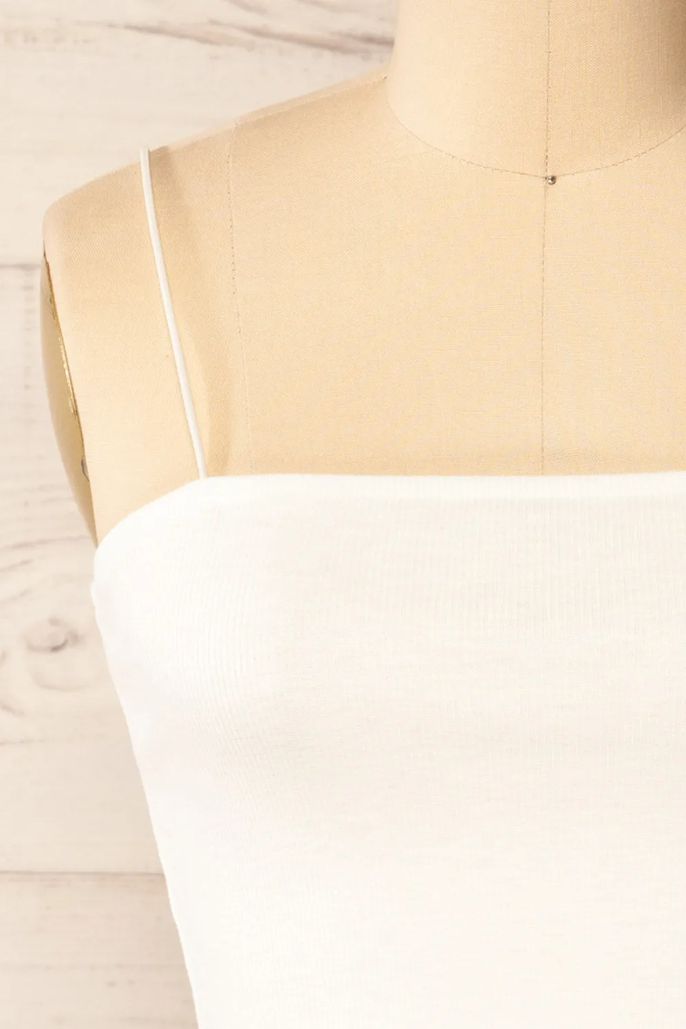 Rimini White | Cropped Ribbed Cami