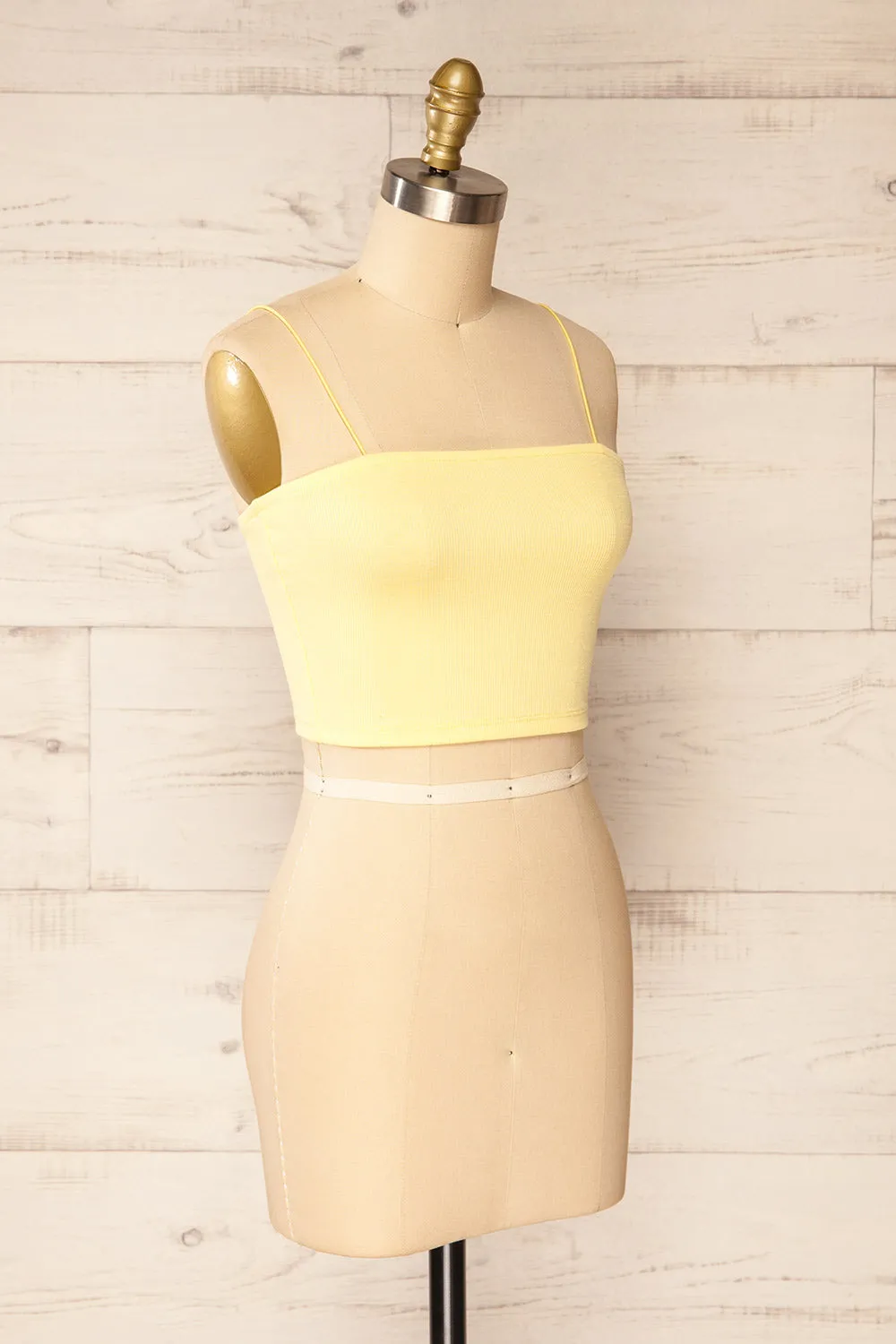 Rimini Yellow | Cropped Ribbed Cami