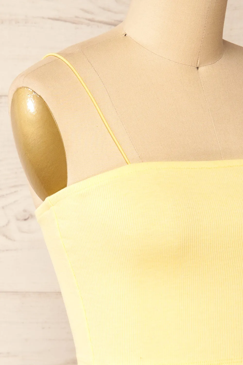 Rimini Yellow | Cropped Ribbed Cami