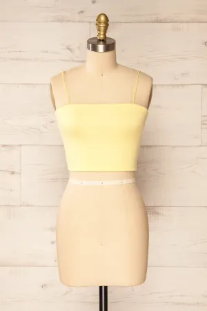 Rimini Yellow | Cropped Ribbed Cami
