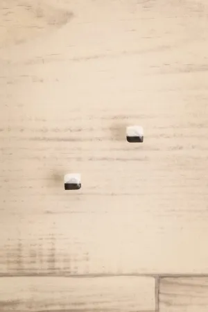 Riven Black | Square Stud Earrings