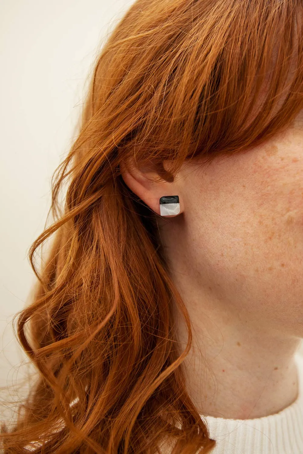 Riven Black | Square Stud Earrings