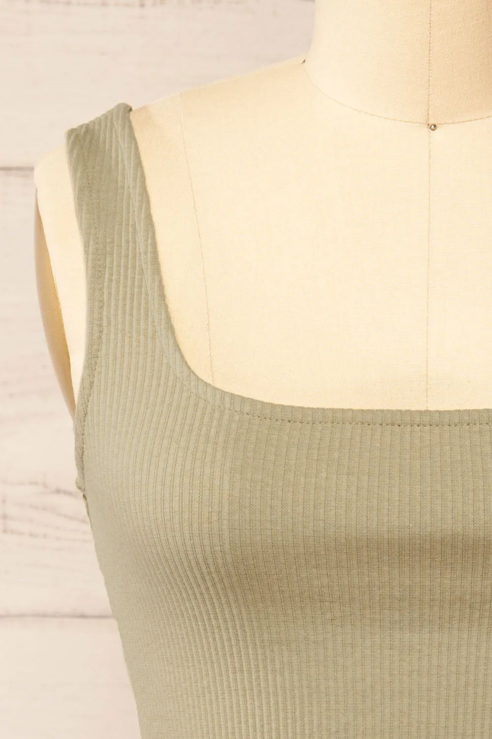 Rizzo Sage | Ribbed Tank Top