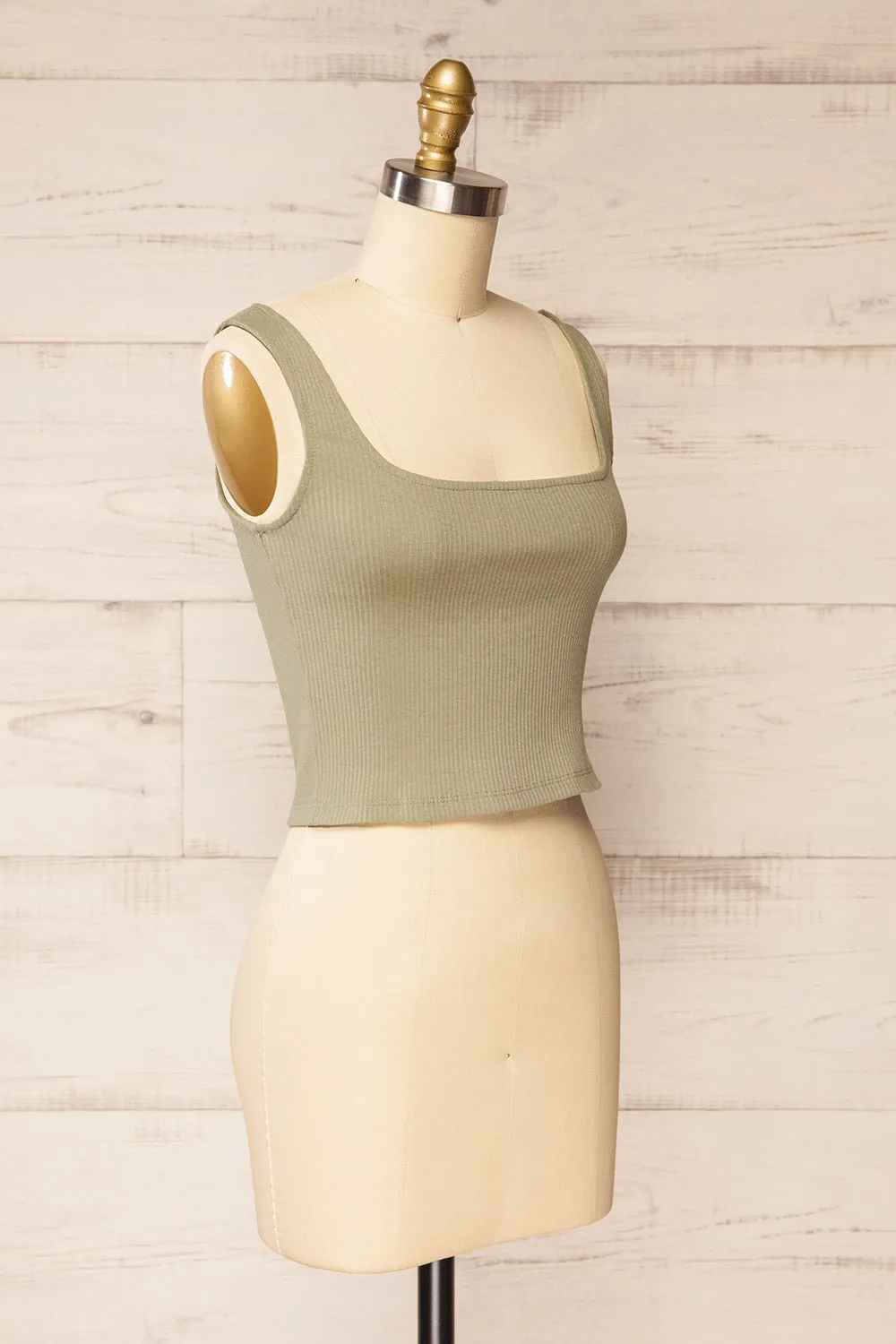 Rizzo Sage | Ribbed Tank Top