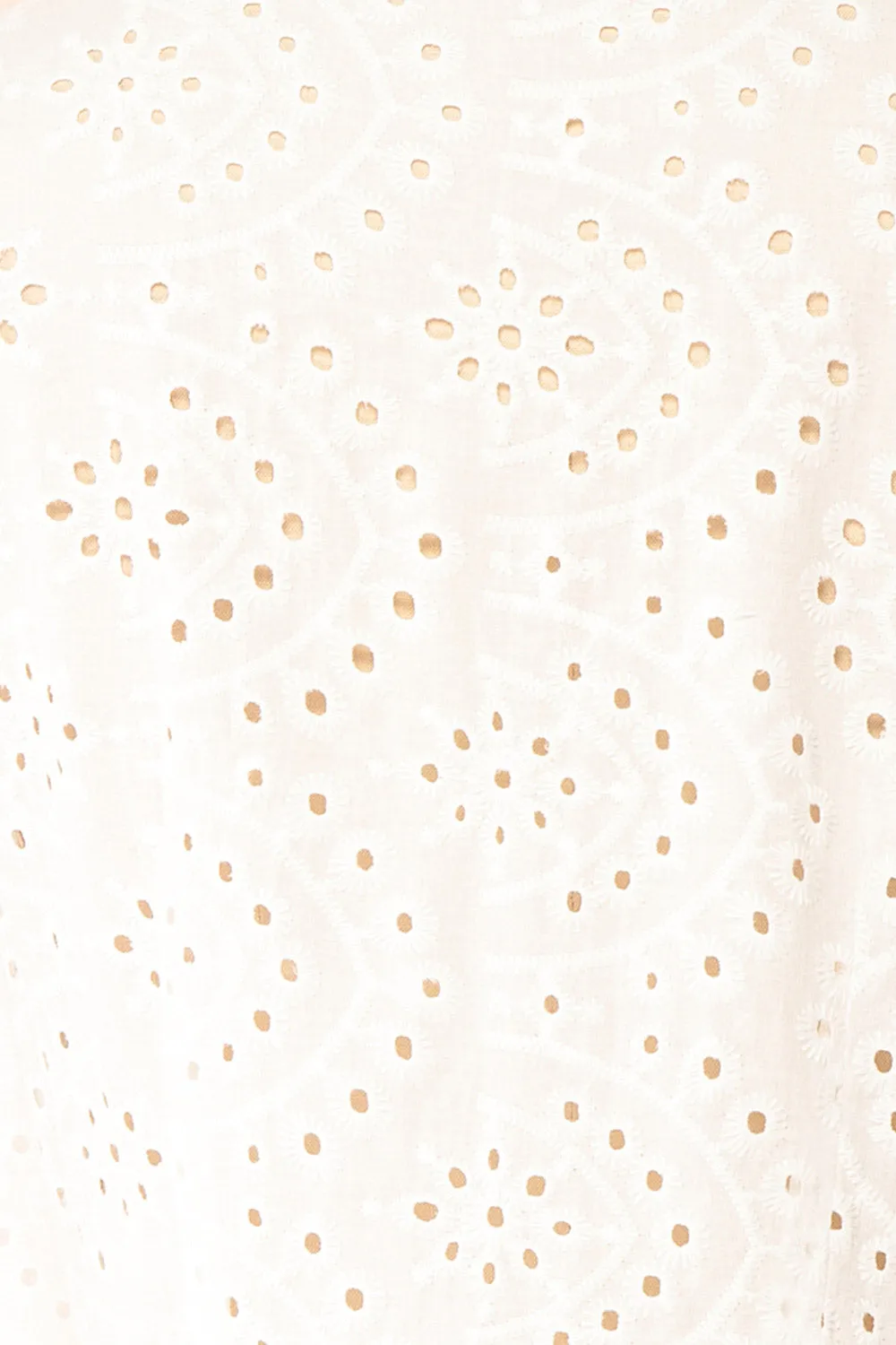 Romilly | White Openwork Lace Long Sleeve Top