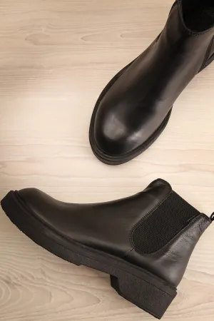 Rurrena | Black Chelsea Leather Boots