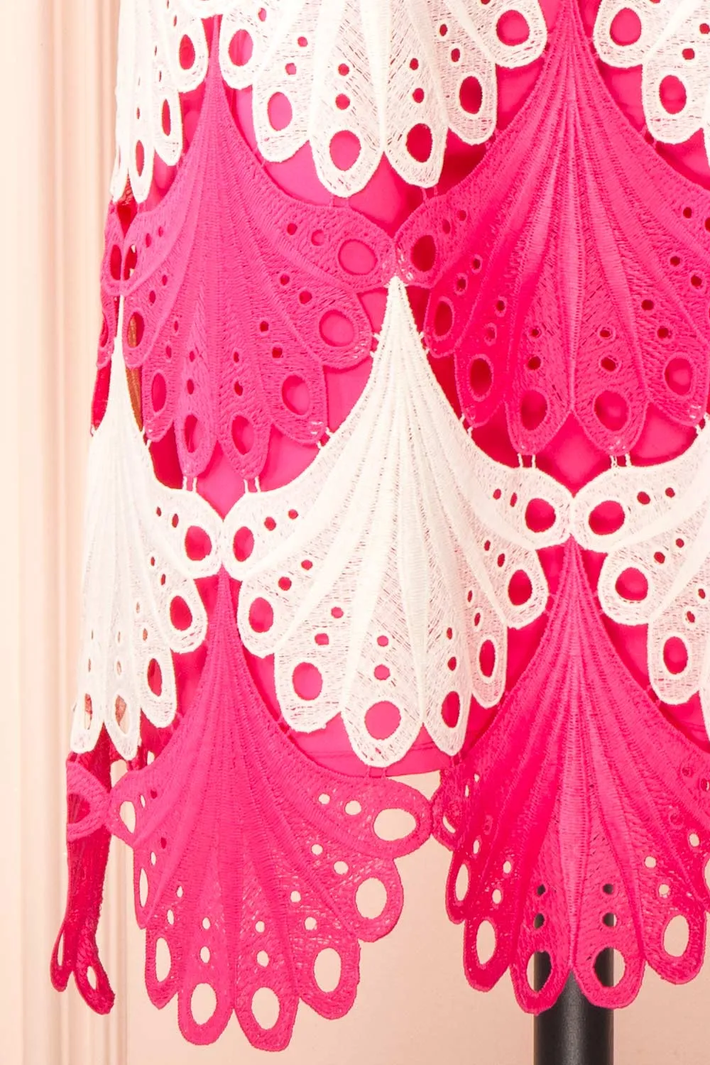 Ruthshelle | Short Fuchsia Patterned Dress