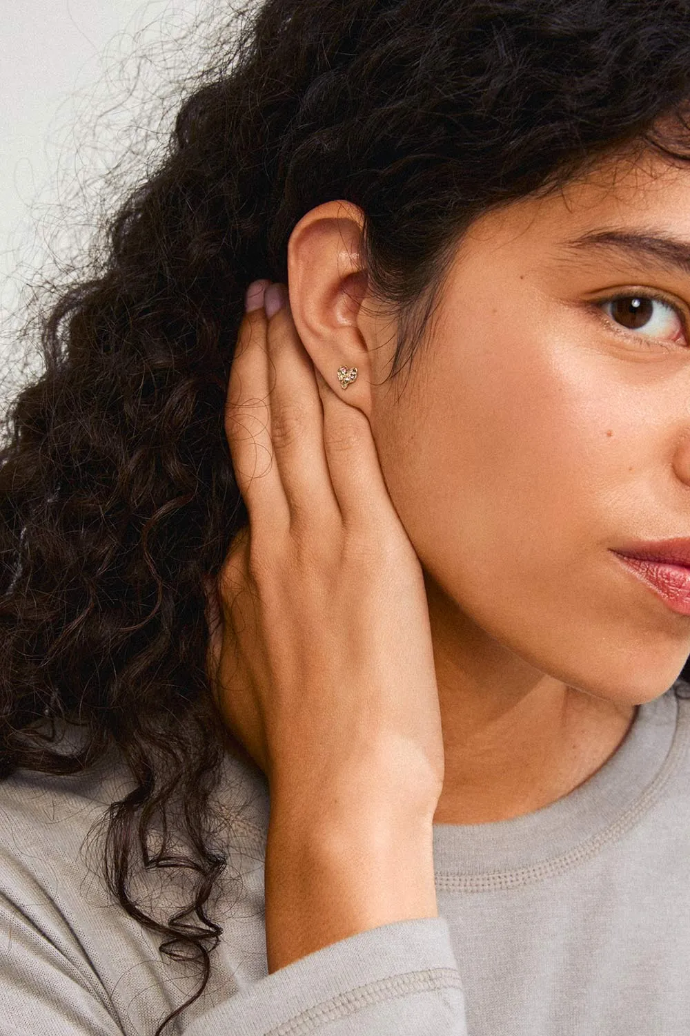 Ryana Gold | Heart-Shaped Stud Earrings w/ Colourful Crystals