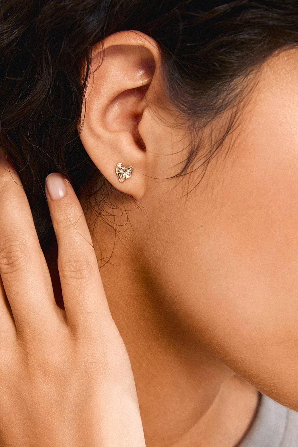 Ryana Gold | Heart-Shaped Stud Earrings w/ Colourful Crystals