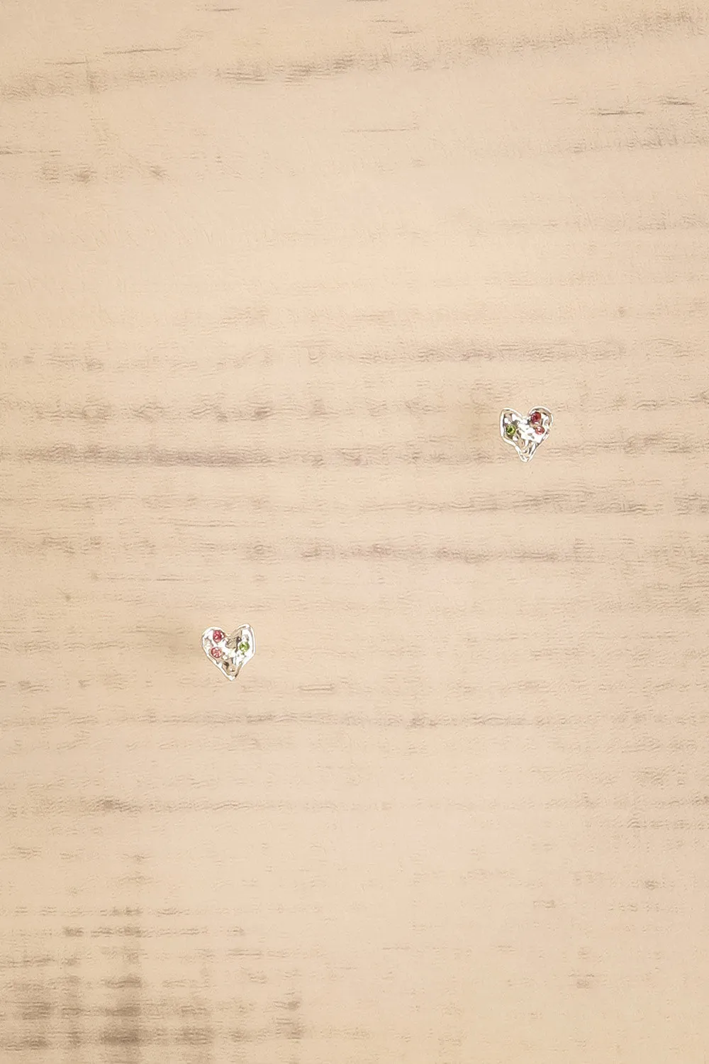 Ryana Silver | Heart-Shaped Stud Earrings w/ Colourful Crystals