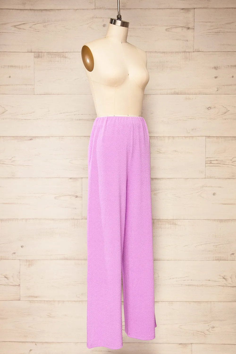Salaberry | Lilac Knit Wide-Leg Pants