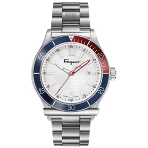 Salvatore Ferragamo 1898 Sport White Dial Steel Men's Watch SFYK00520