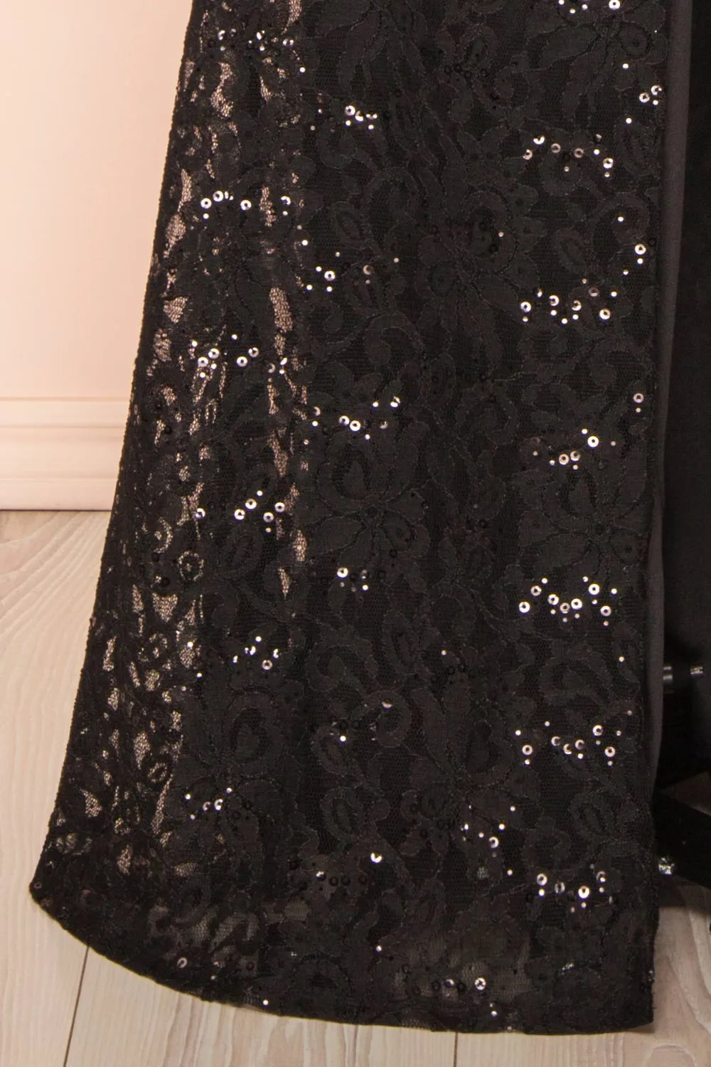 Samy Black | Sparkly Lace Mermaid Dress w/ Slit