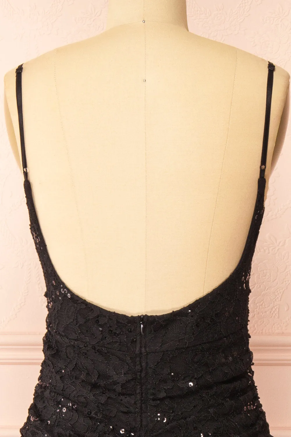 Samy Black | Sparkly Lace Mermaid Dress w/ Slit