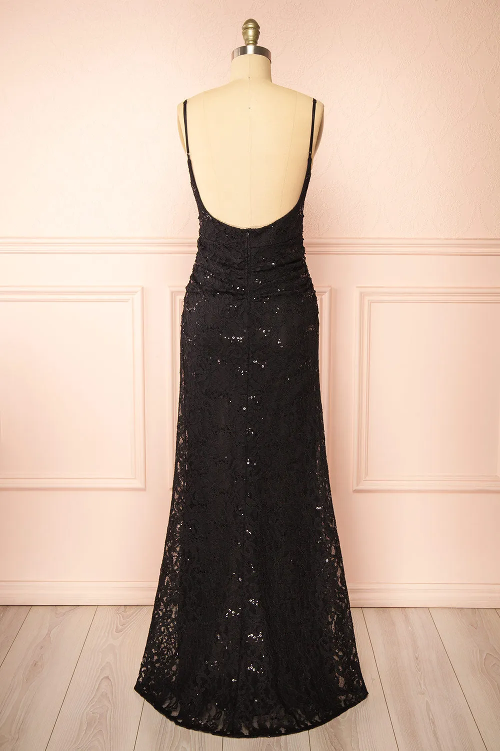 Samy Black | Sparkly Lace Mermaid Dress w/ Slit