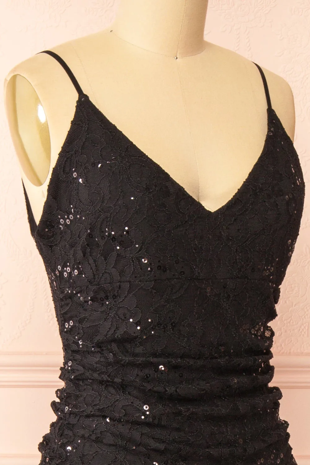 Samy Black | Sparkly Lace Mermaid Dress w/ Slit