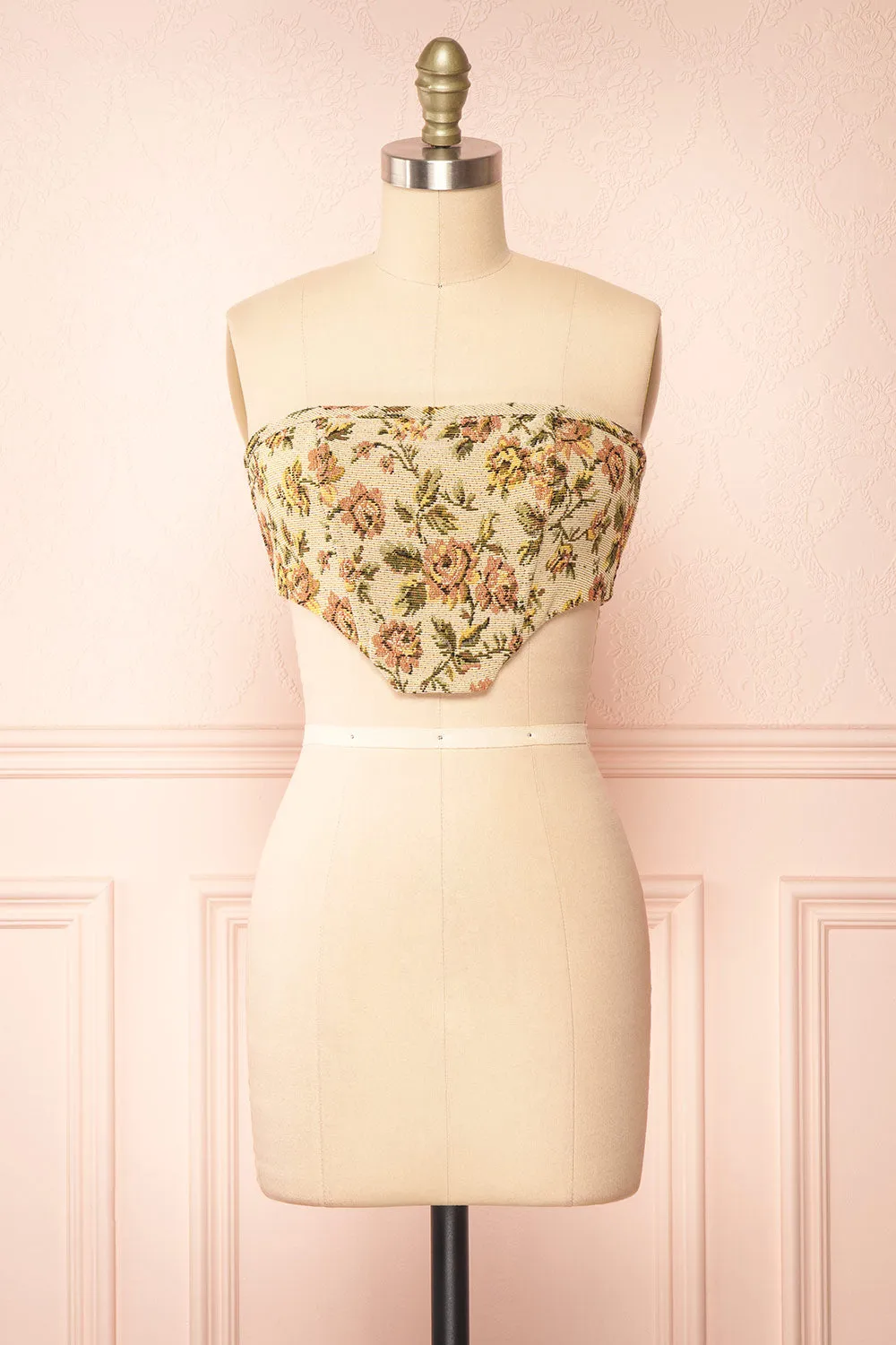 Sariel | Jacquard Cropped Corset Top