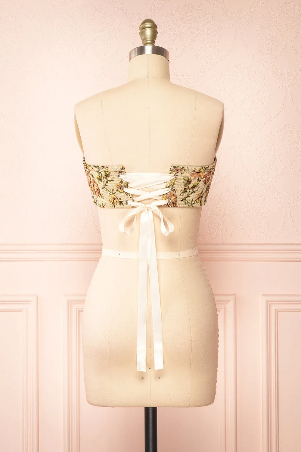 Sariel | Jacquard Cropped Corset Top