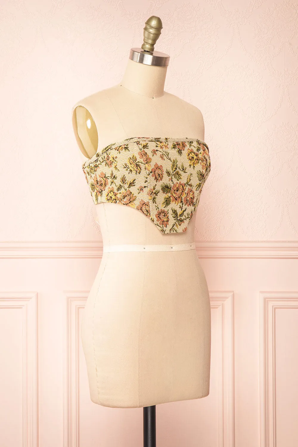Sariel | Jacquard Cropped Corset Top