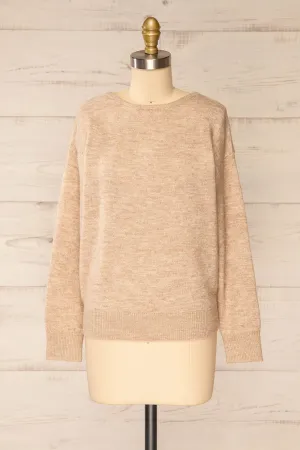 Scopello Beige | Soft Knit Sweater w/ Open Back