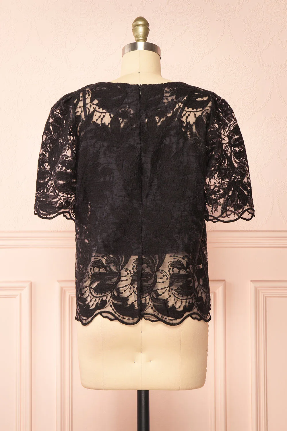 Selah Black | Lace Top w/ Cropped Camisole