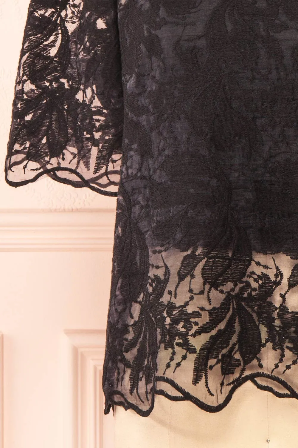 Selah Black | Lace Top w/ Cropped Camisole