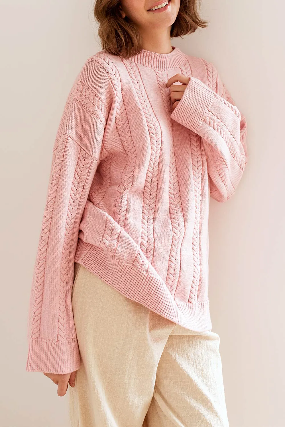 Seomi Pink | Oversized Knit Sweater