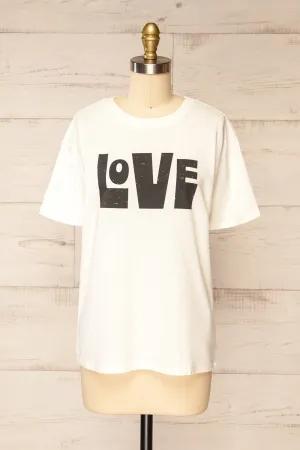 Serval | White "Love" T-Shirt