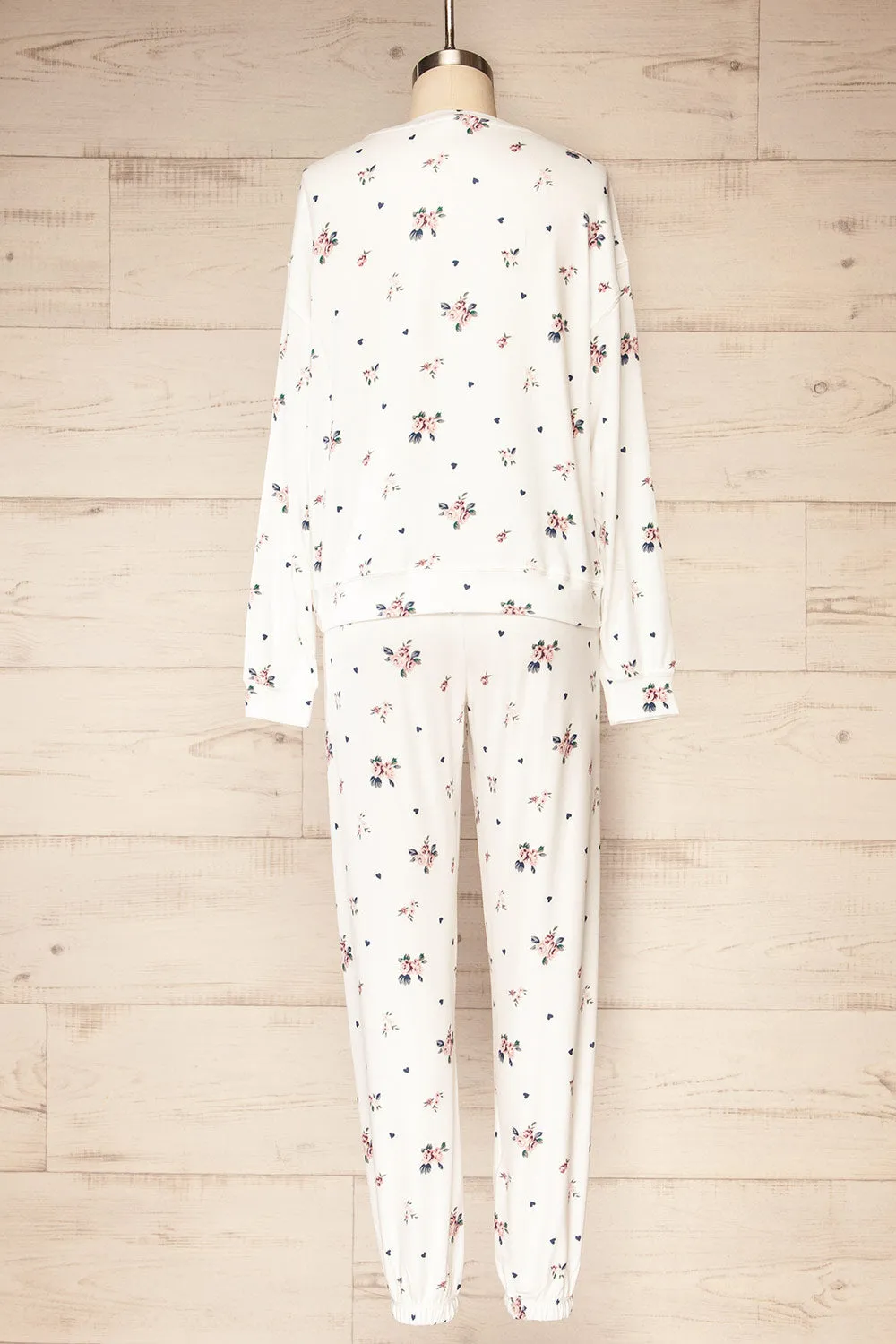 Set Brantford | Floral White Loungewear Set