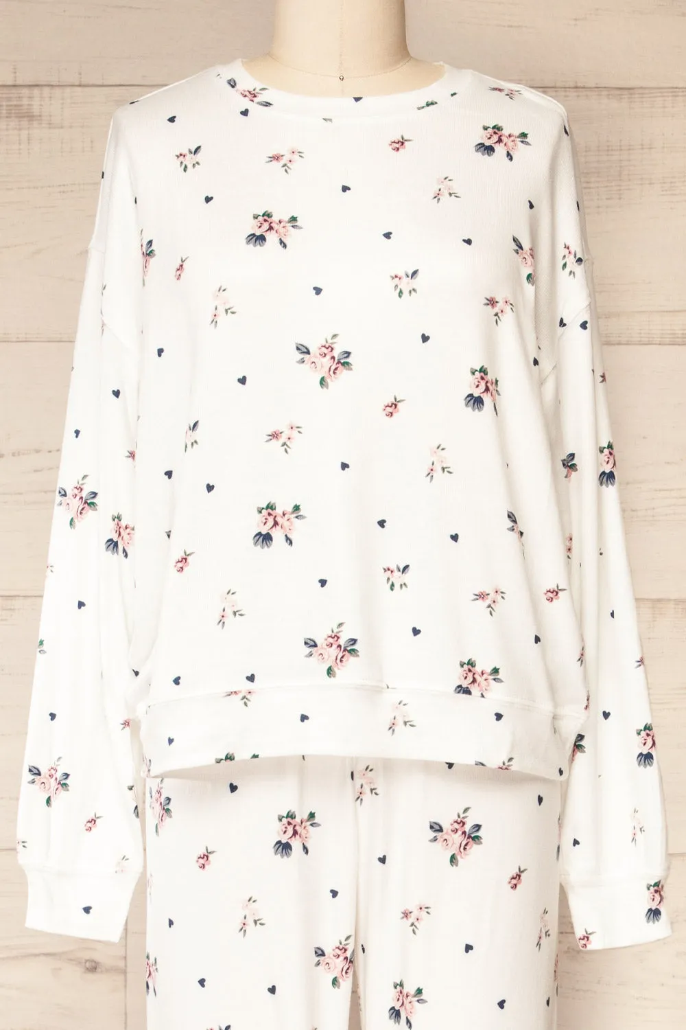 Set Brantford | Floral White Loungewear Set