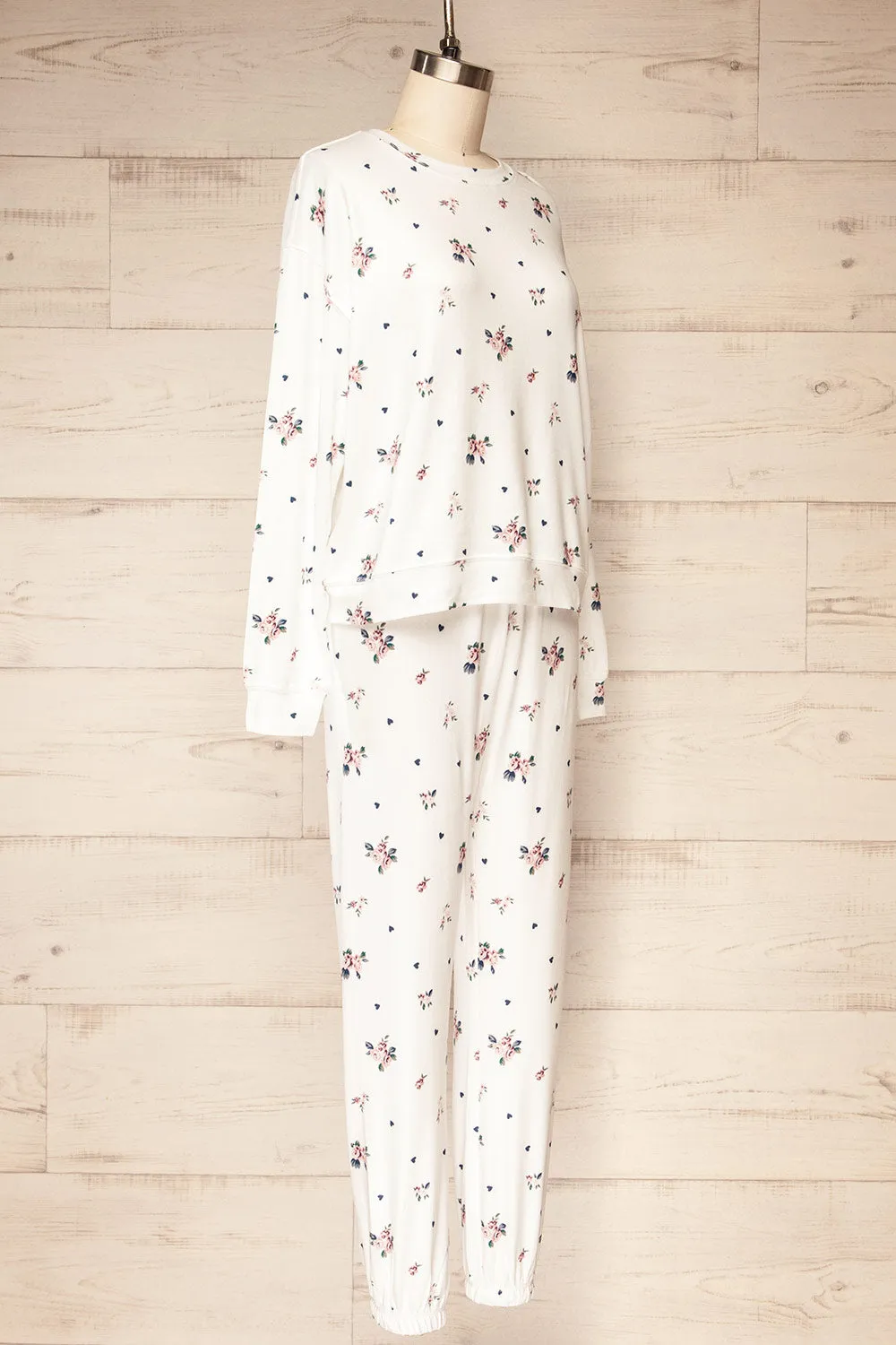 Set Brantford | Floral White Loungewear Set