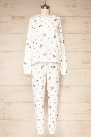 Set Brantford | Floral White Loungewear Set