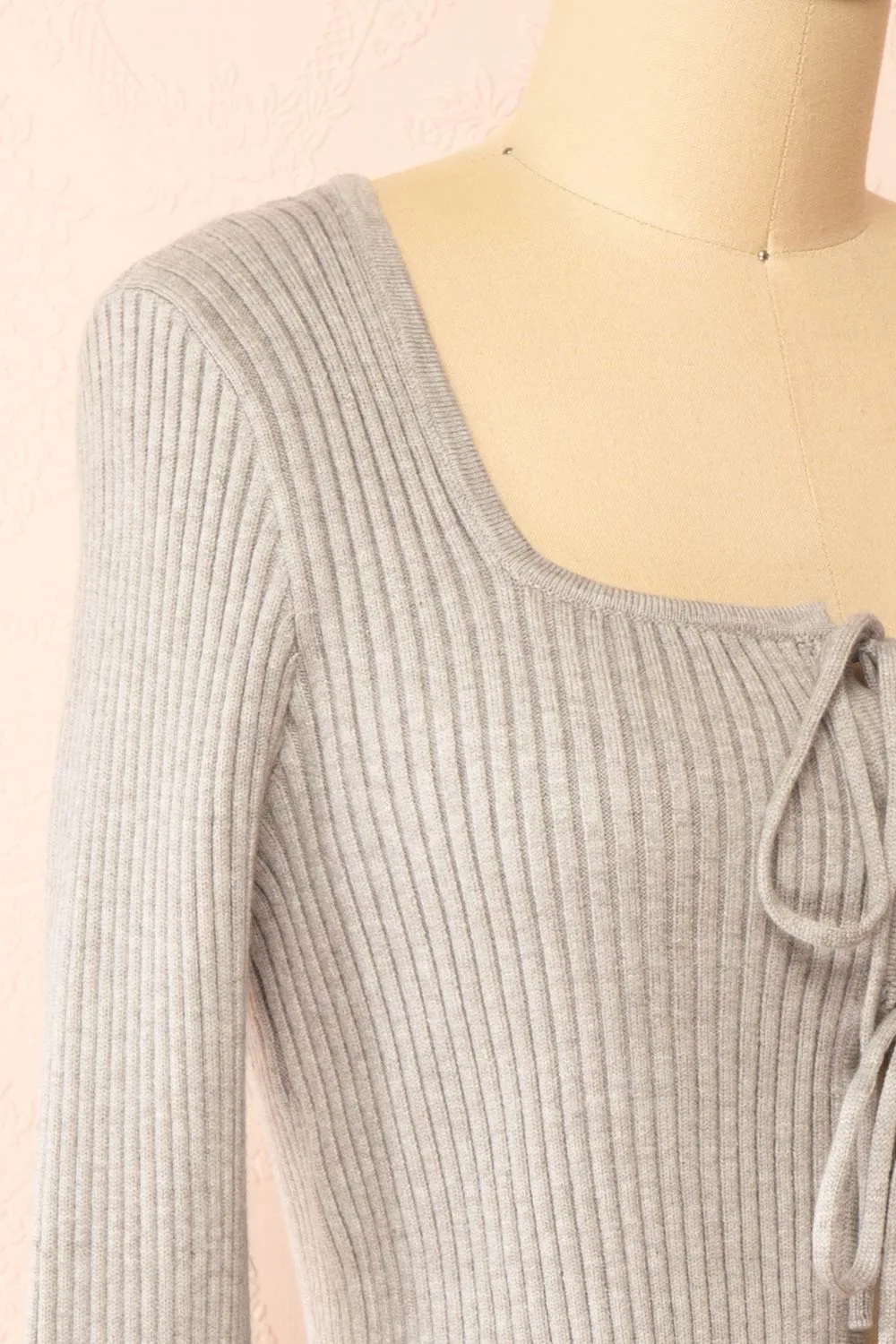 Set Duna | Grey Ribbed Knit Top & Skirt