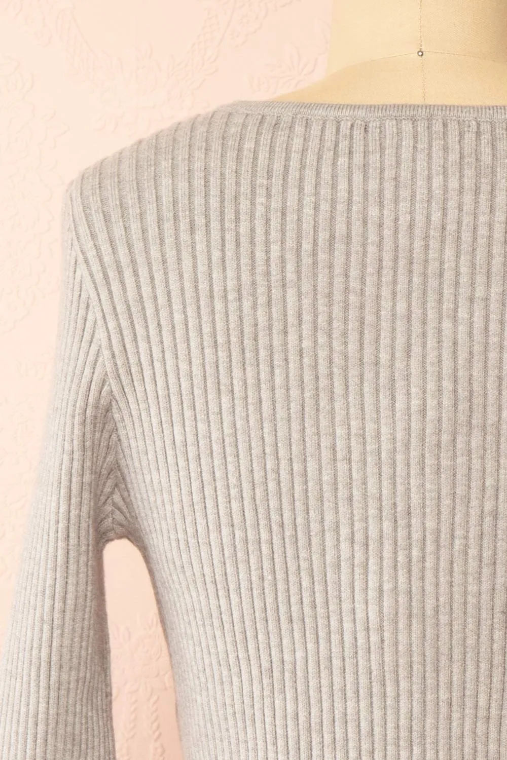 Set Duna | Grey Ribbed Knit Top & Skirt