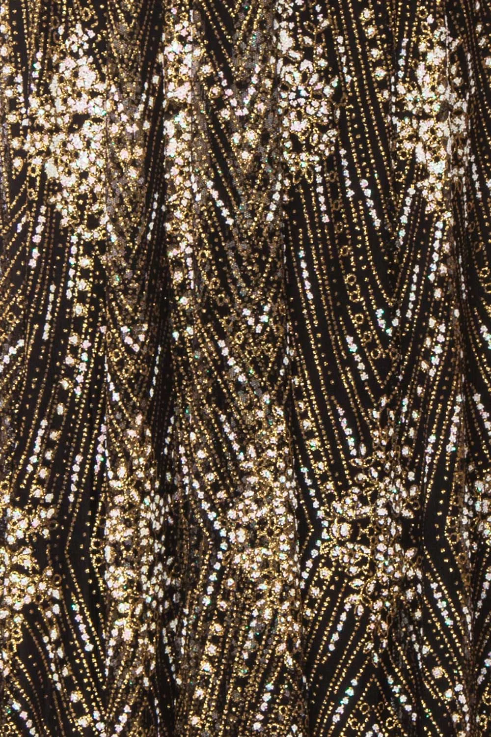 Sharidan Black | Glitter Mesh Maxi Dress