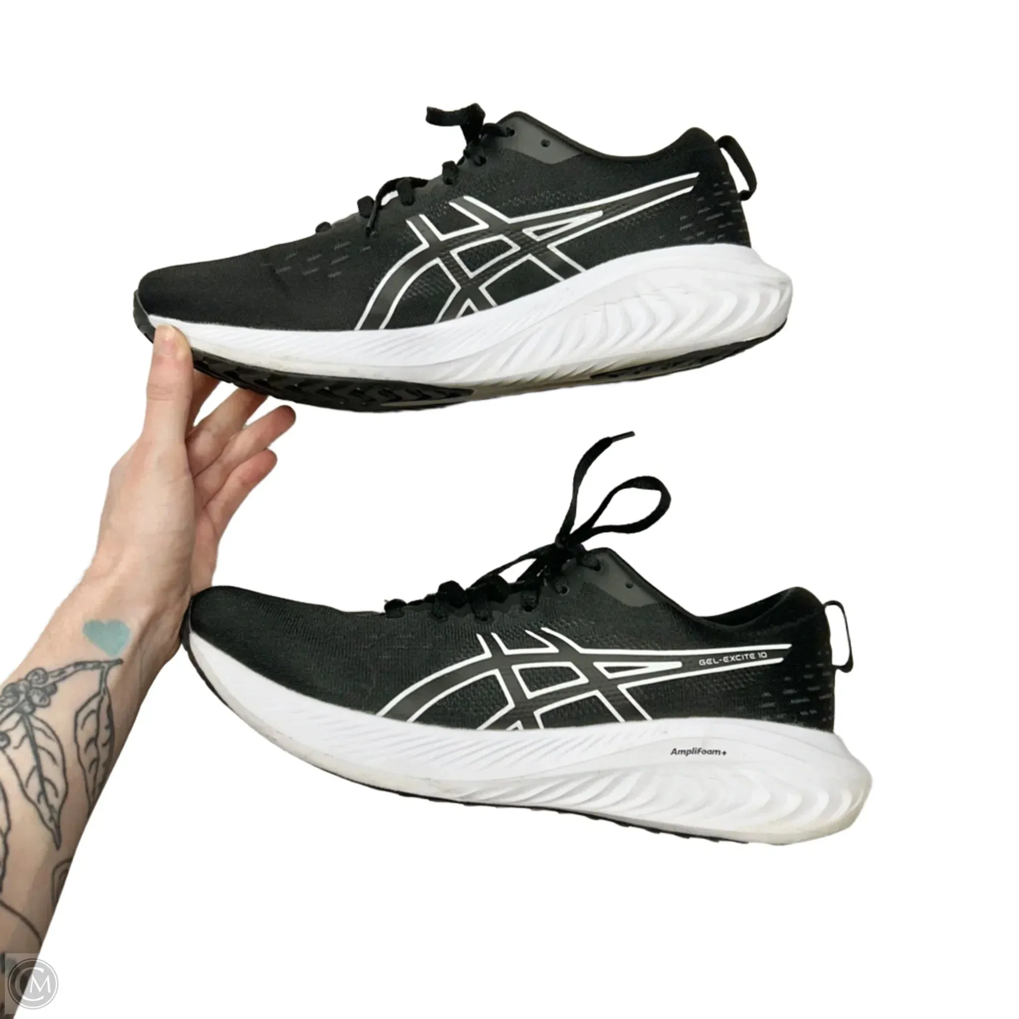 Shoes Athletic By Asics In Black & White, Size: 10.5