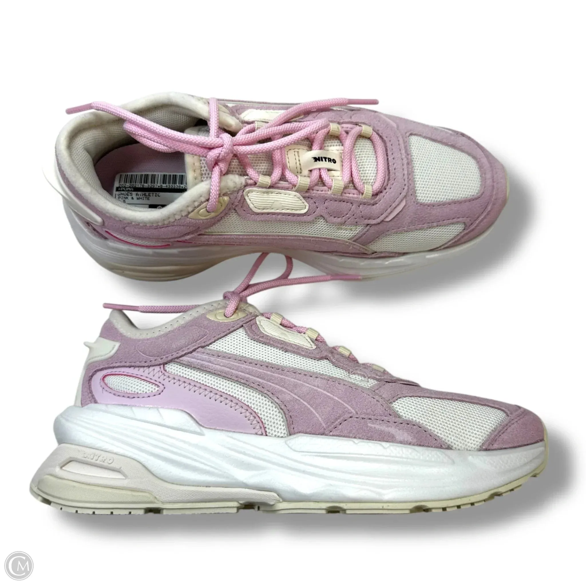 Shoes Athletic By Puma In Pink & White, Size: 6.5
