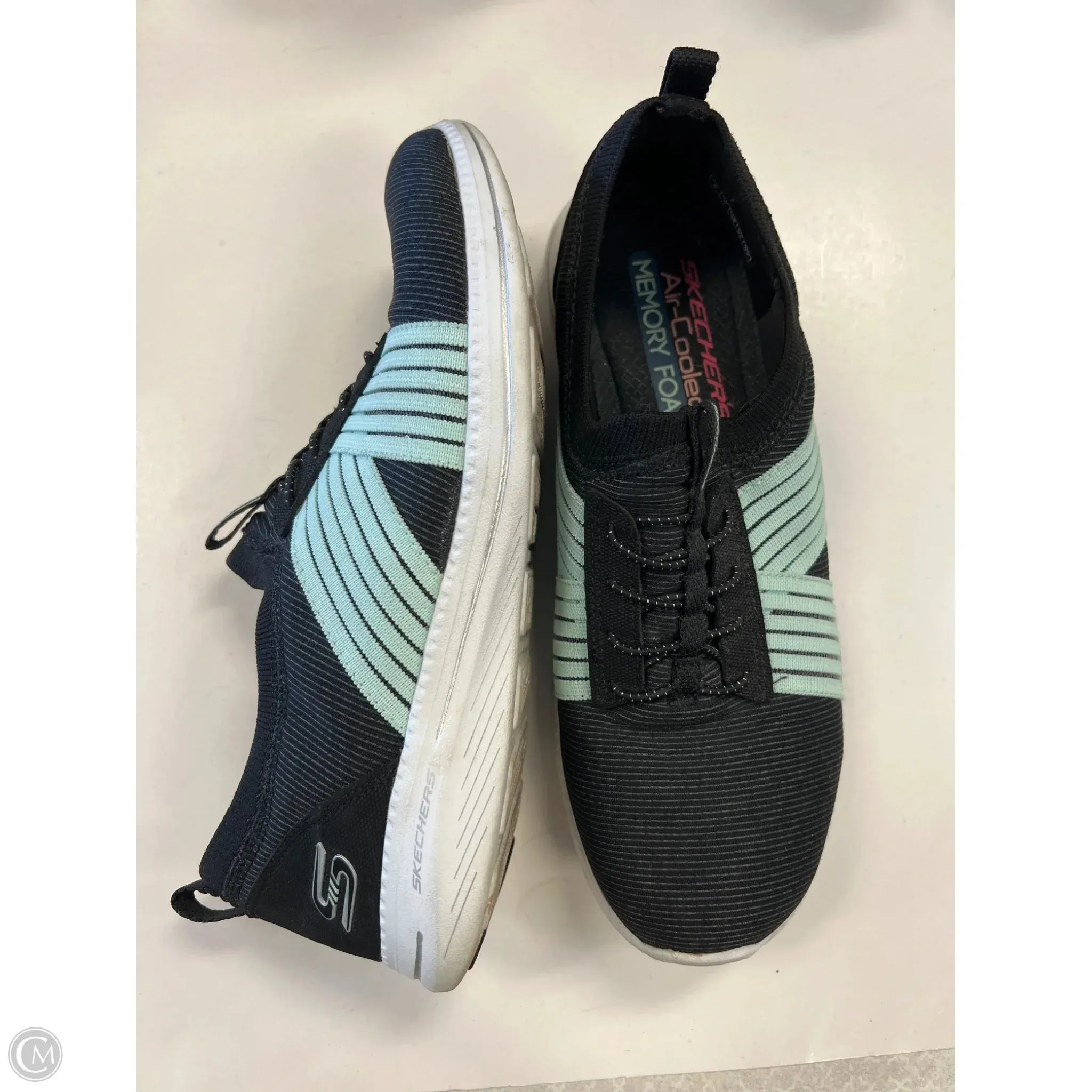 Shoes Athletic By Skechers In Black & Blue, Size: 8