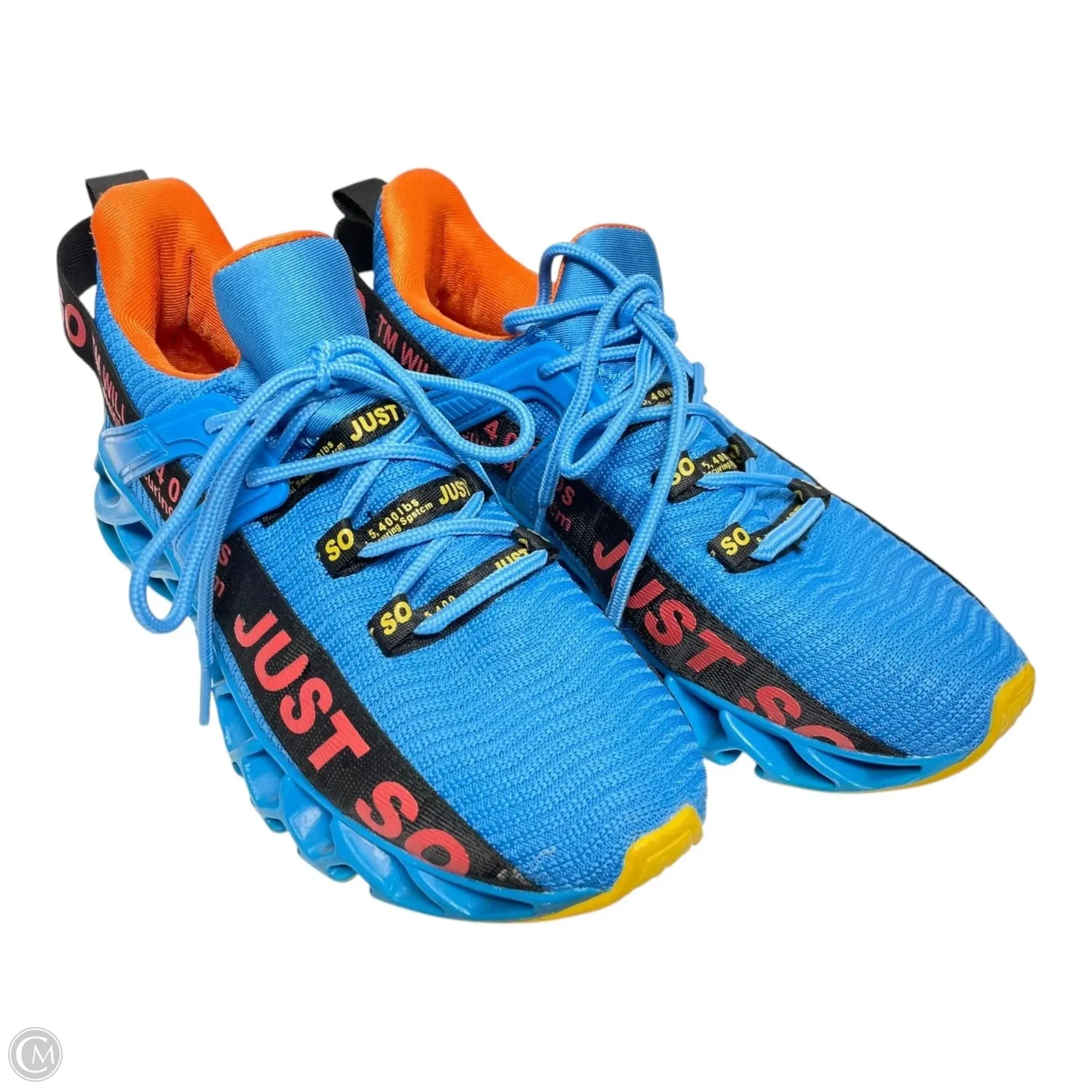 Shoes Athletic By Skechers In Blue & Orange, Size: 8.5