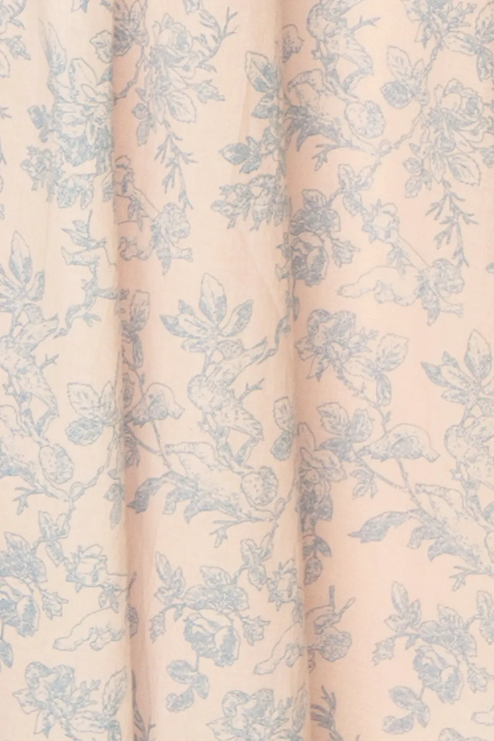 Silas Blue | Midi Dress w/ Blue Vintage Print