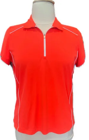Slazenger Bright Coral 1/4 Zip Golf Polo Size XL