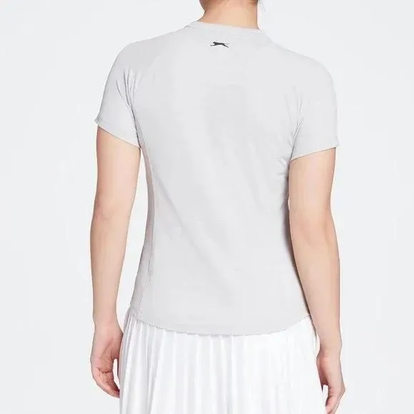 Slazenger Gray Heather Short sleeve Zip Polo Size L